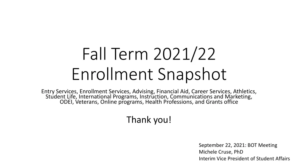 fall term 2021 22 enrollment snapshot n.w