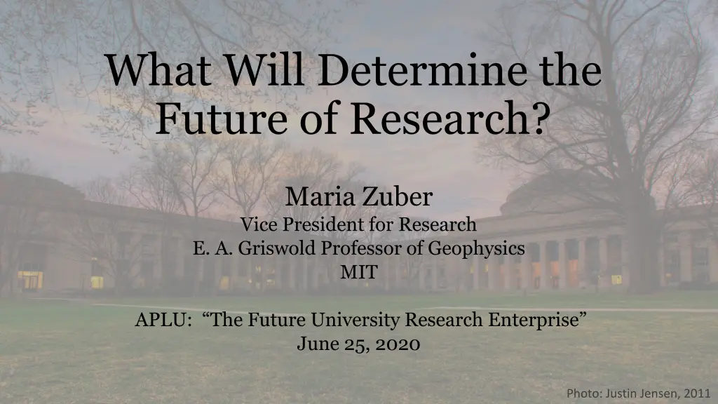 what will determine the future of research n.w