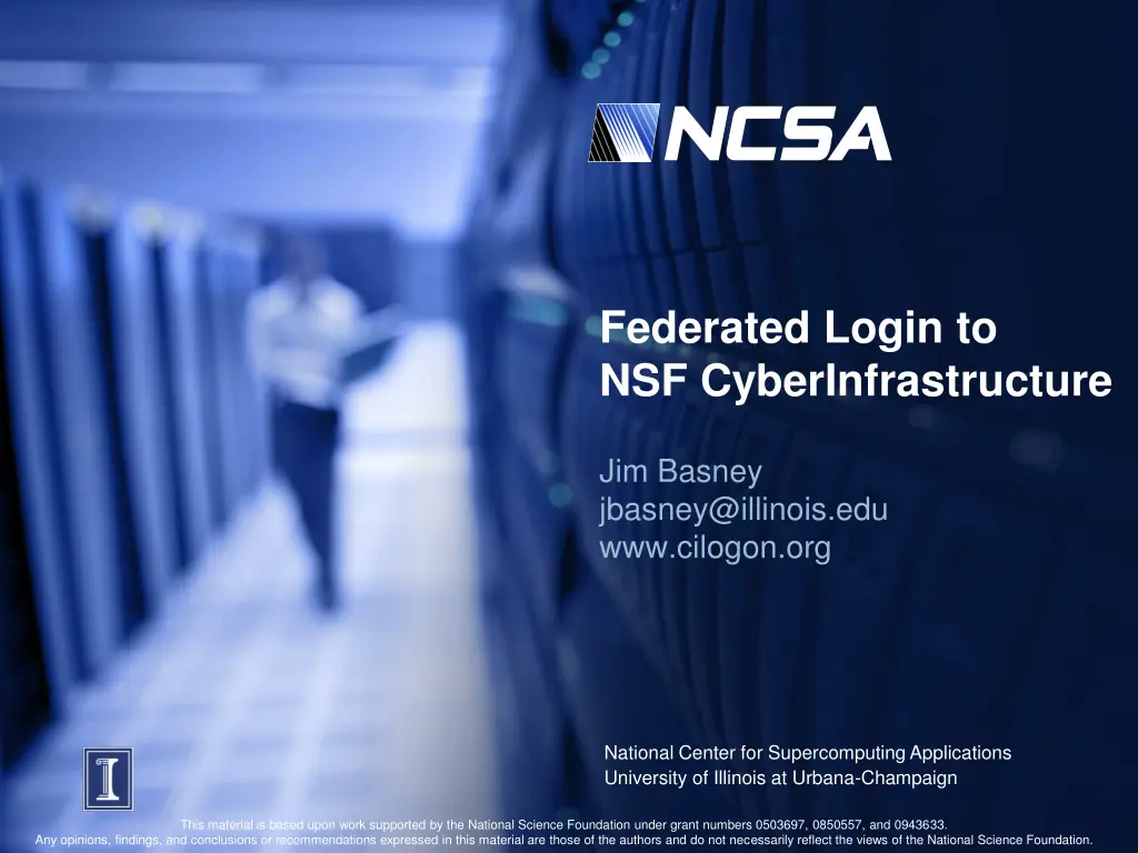 federated login to nsf cyberinfrastructure n.w