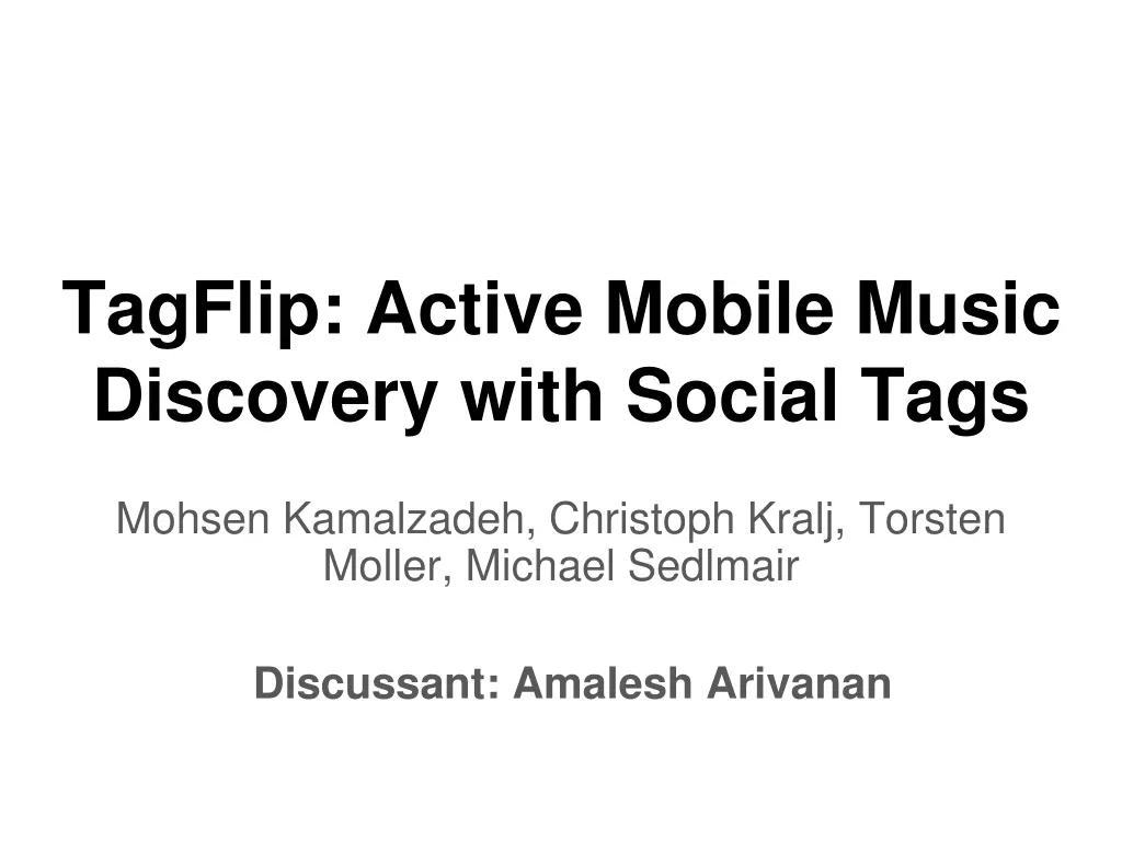tagflip active mobile music discovery with social n.w