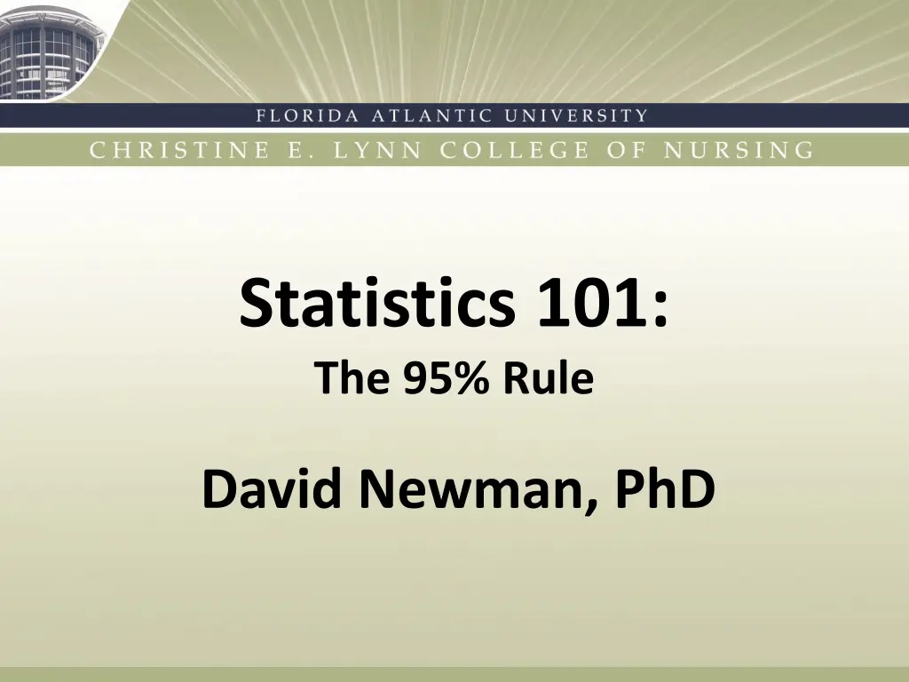 statistics 101 the 95 rule n.w
