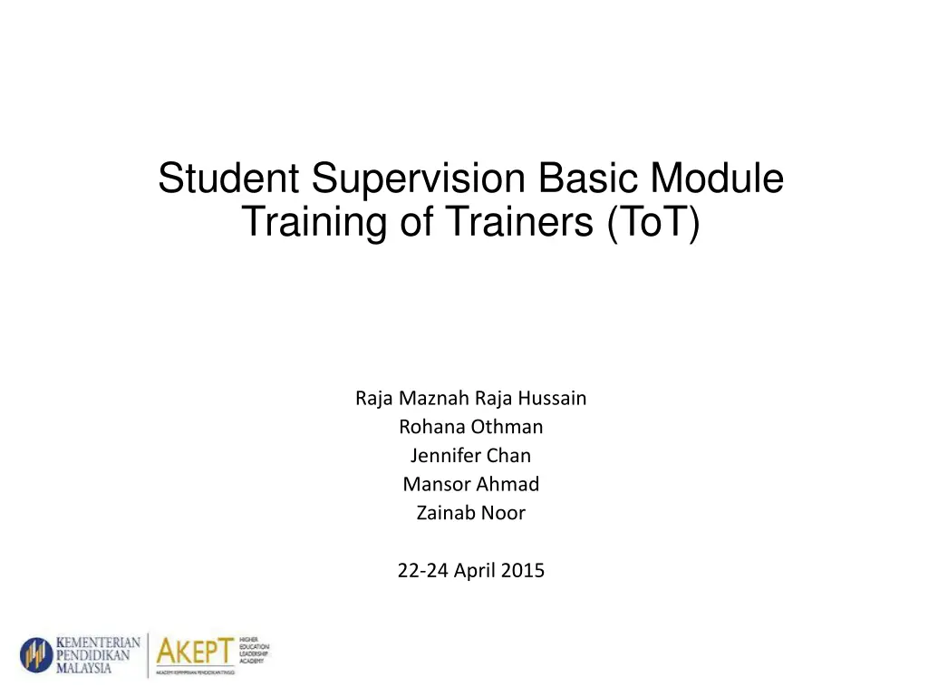 student supervision basic module training n.w