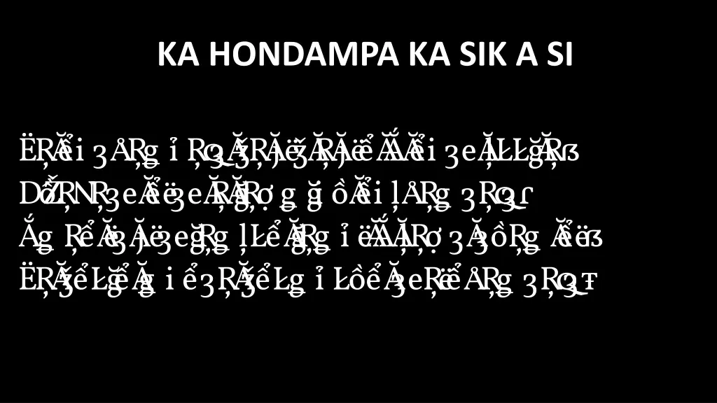 ka hondampa ka sik a si n.w