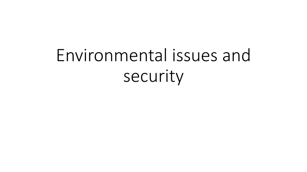 environmental issues and security n.w