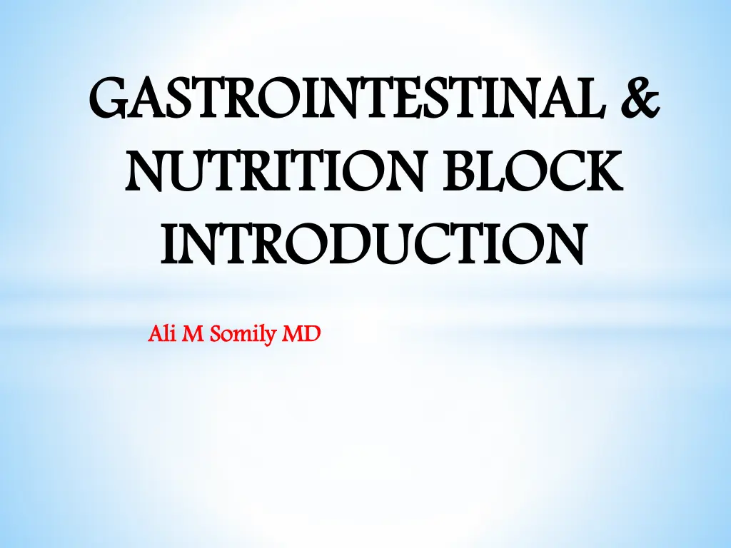 gastrointestinal gastrointestinal nutrition block n.w