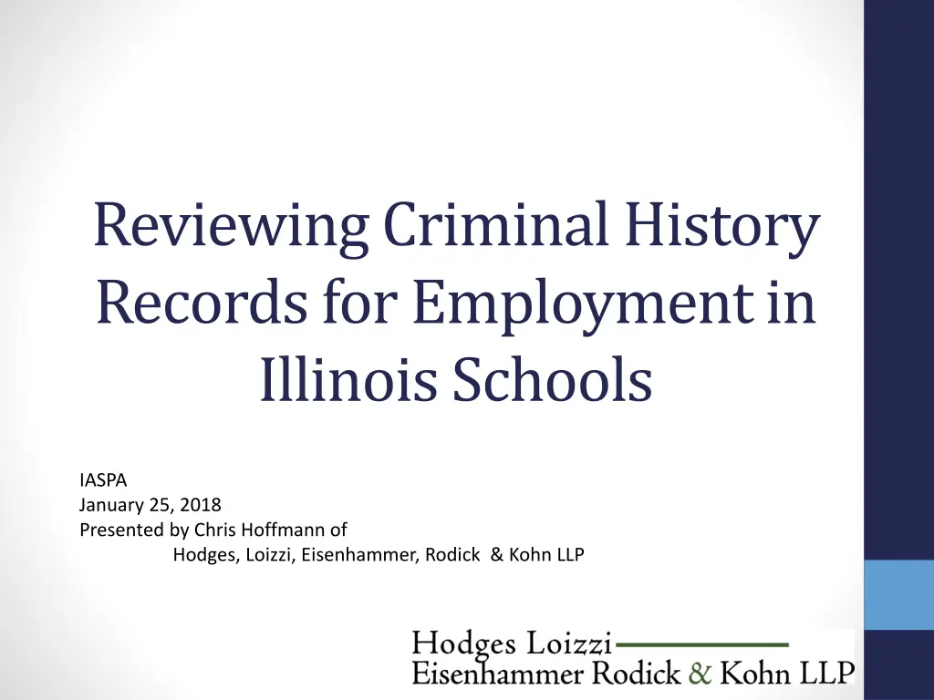 reviewing criminal history records for employment n.w