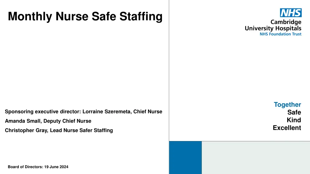 monthly nurse safe staffing n.w