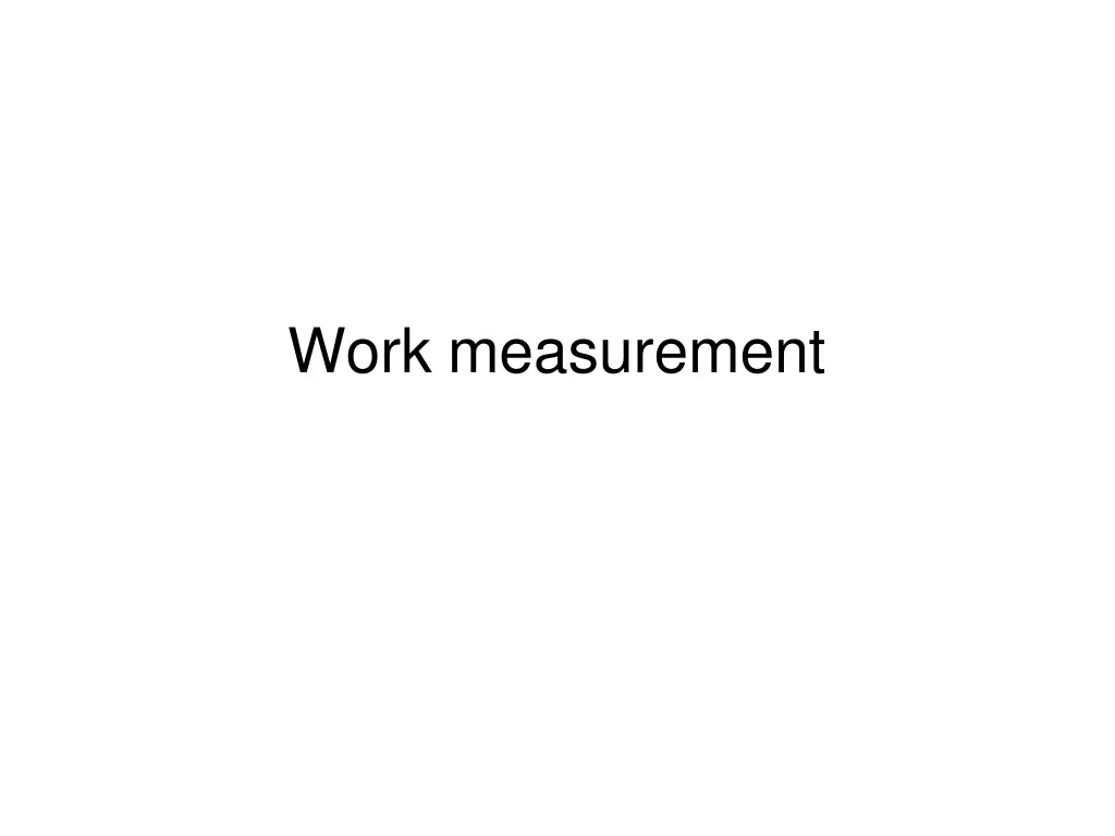 work measurement n.w