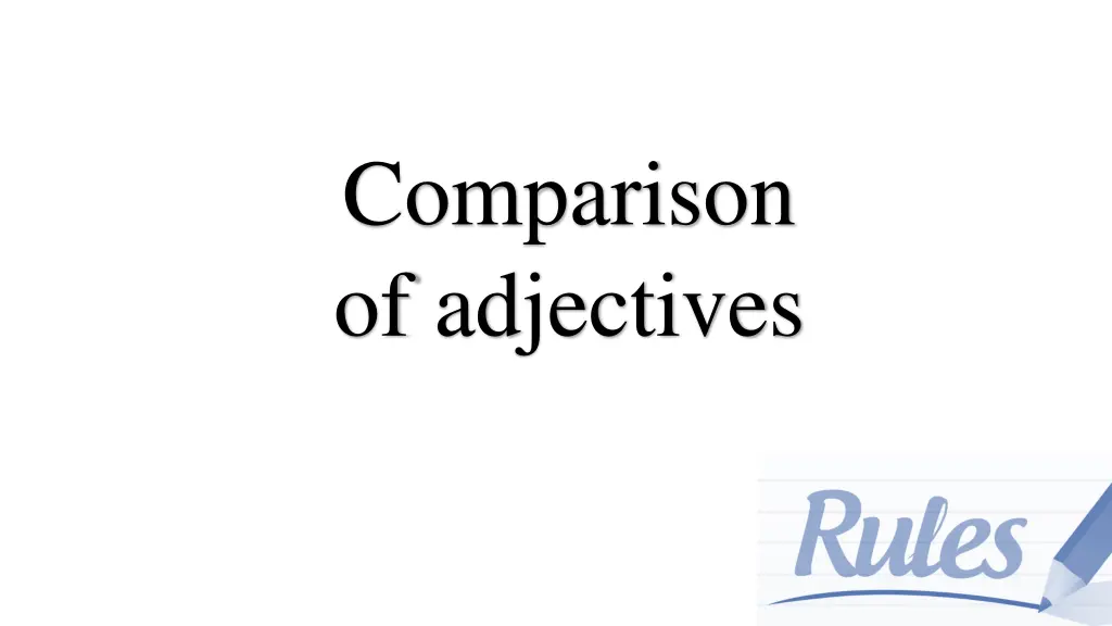 comparison of adjectives n.w