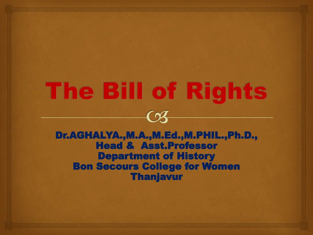 the bill of rights n.w