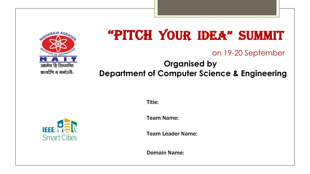 pitch pitch your idea summit your idea summit n.w