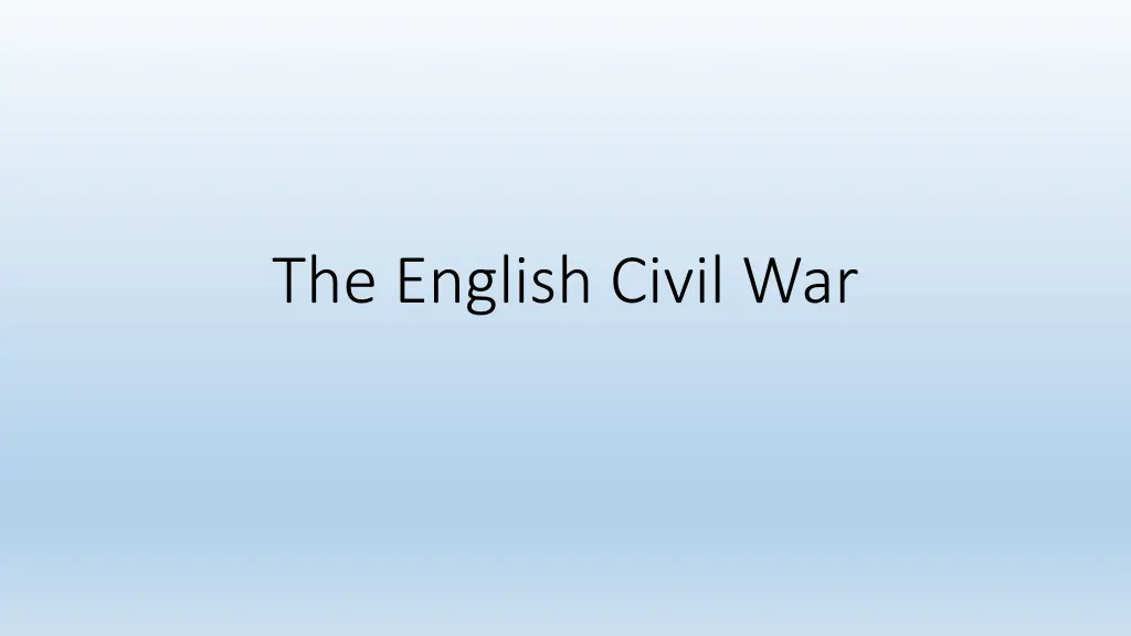 the english civil war n.w