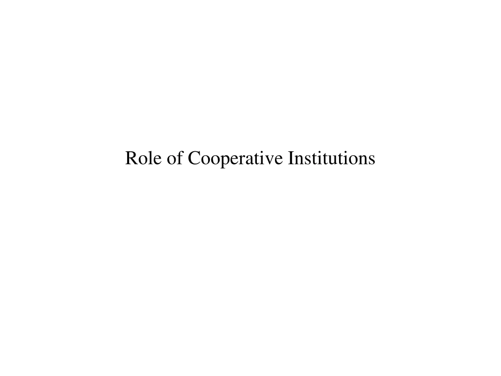 role of cooperative institutions n.w