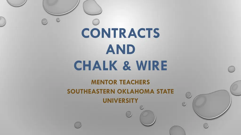 contracts and chalk wire n.w