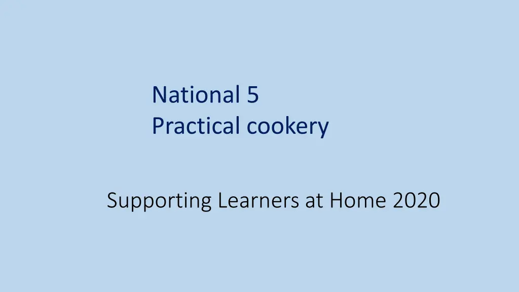 national 5 practical cookery n.w