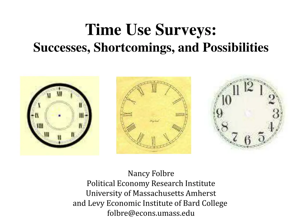 time use surveys successes shortcomings n.w