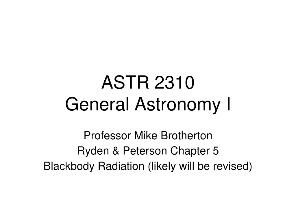astr 2310 general astronomy i n.w