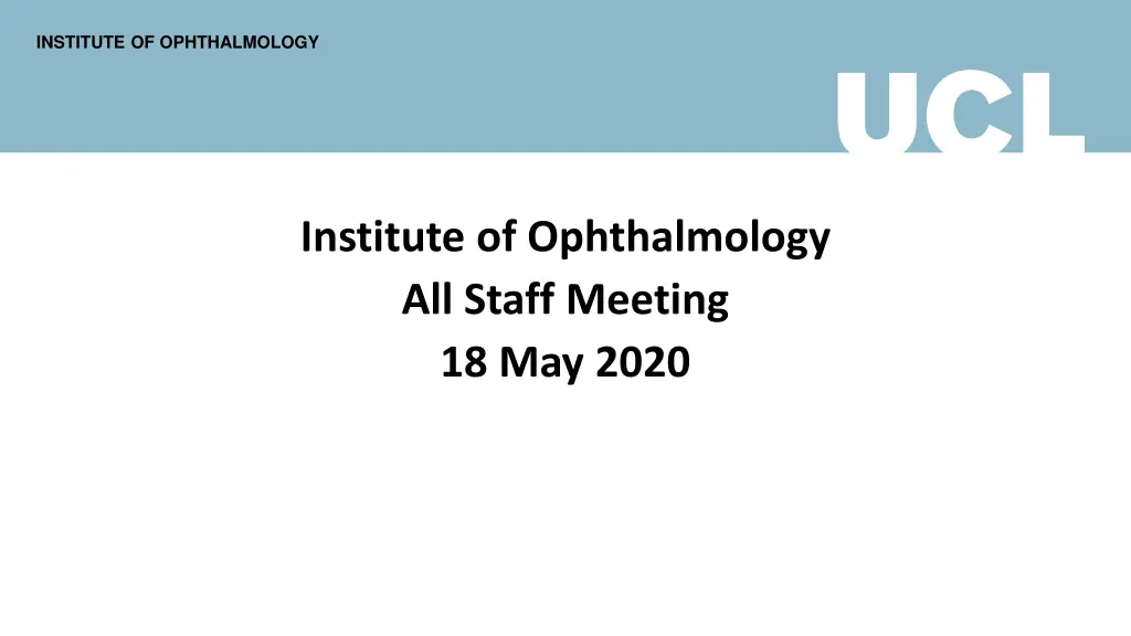 institute of ophthalmology n.w