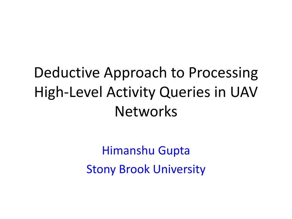 deductive approach to processing high level n.w