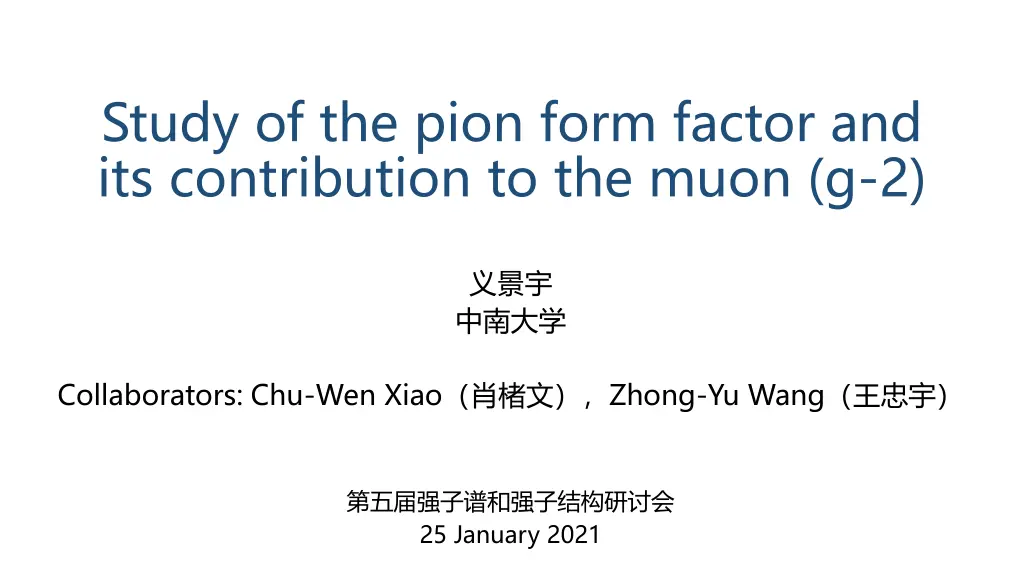 study of the pion form factor n.w