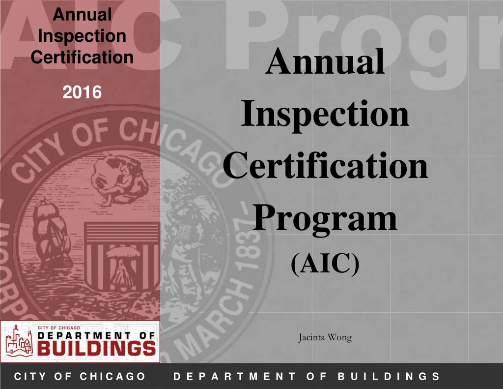 aic progr inspection certification program n.w