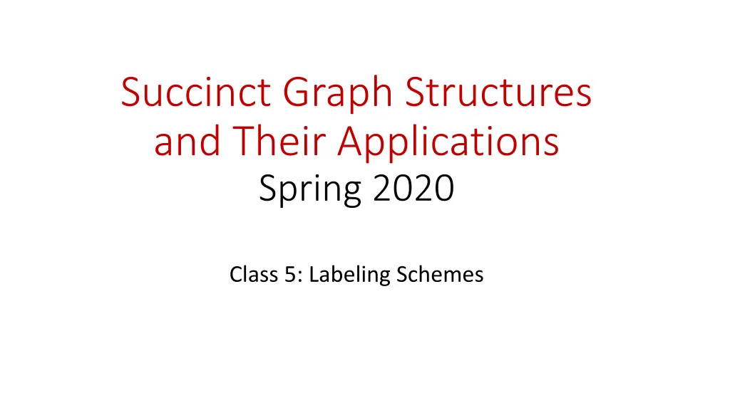succinct graph structures and their applications n.w