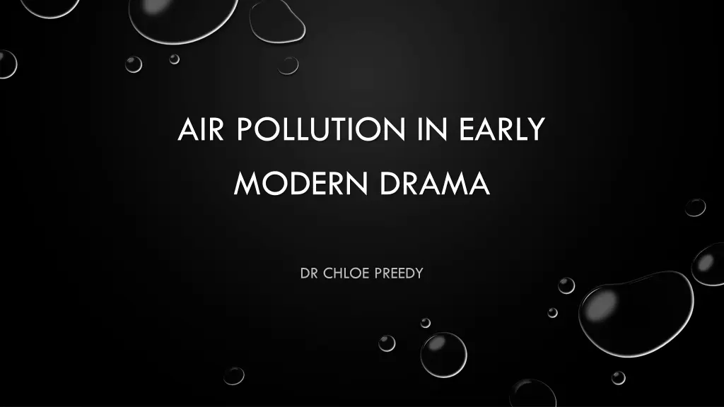 air pollution in early modern drama n.w