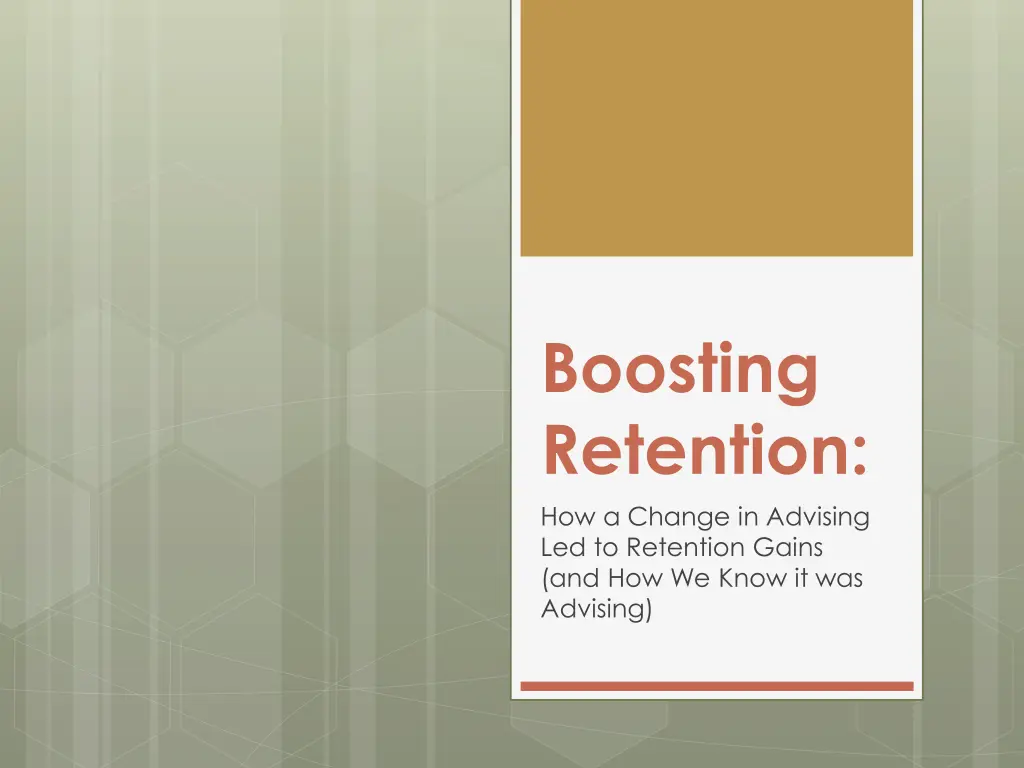 boosting retention how a change in advising n.w