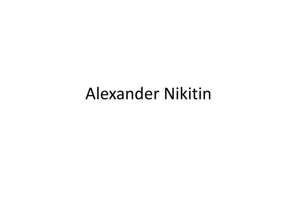 alexander nikitin n.w