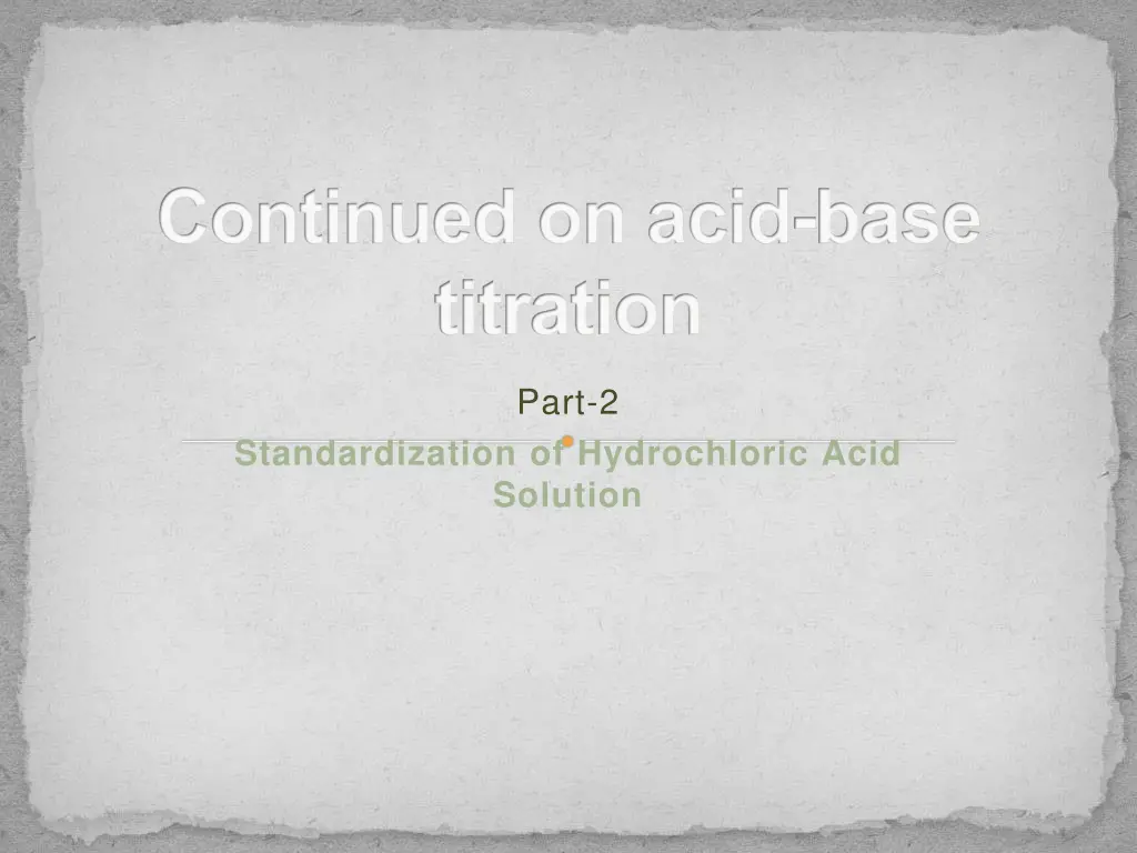 continued on acid base titration n.w