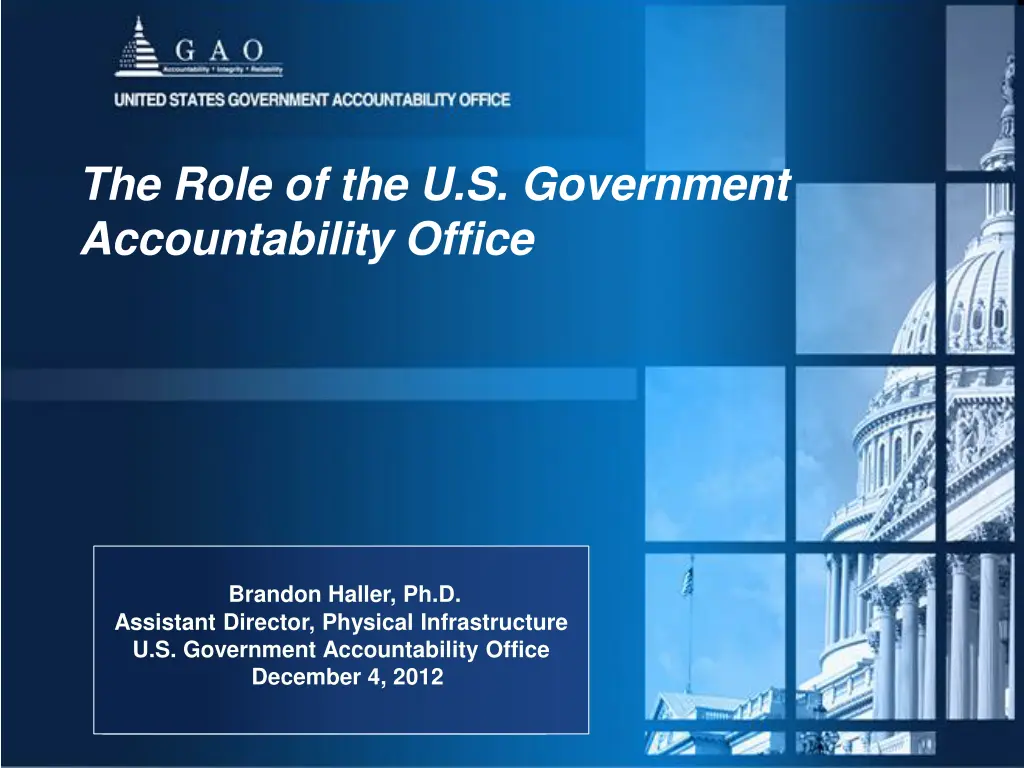 the role of the u s government accountability n.w