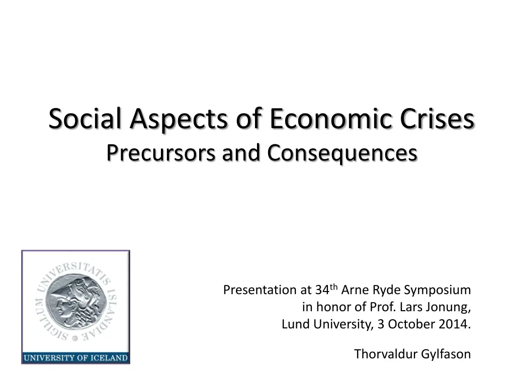 social aspects of economic crises precursors n.w