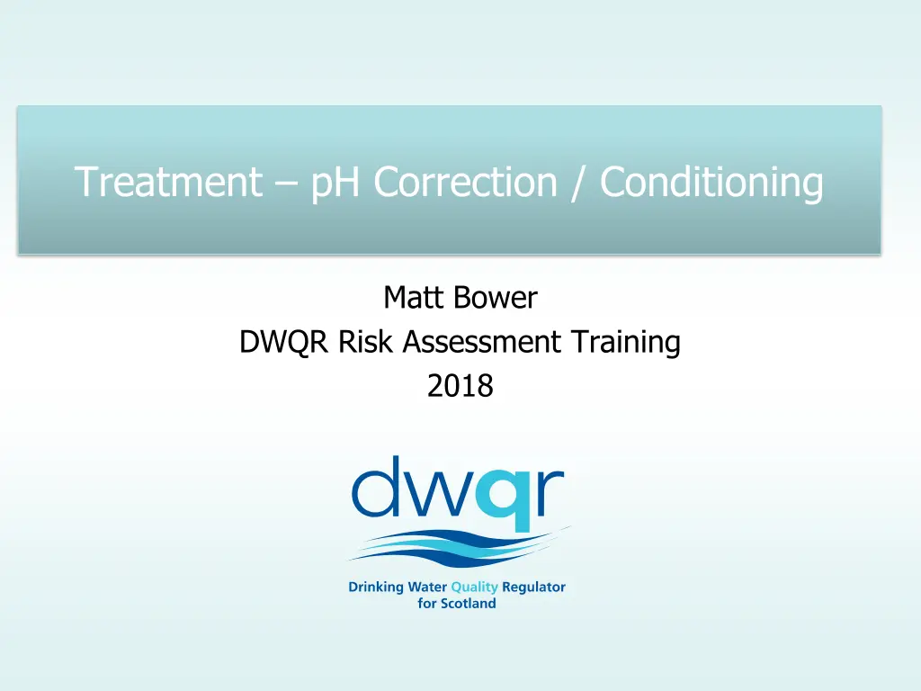 treatment ph correction conditioning n.w