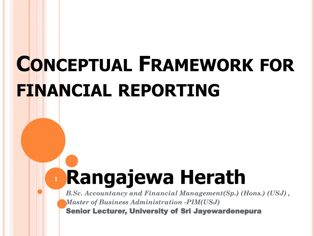 c onceptual f ramework for financial reporting n.w