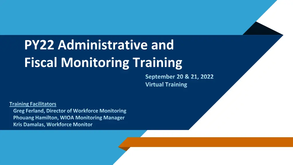 py22 administrative and fiscal monitoring training n.w