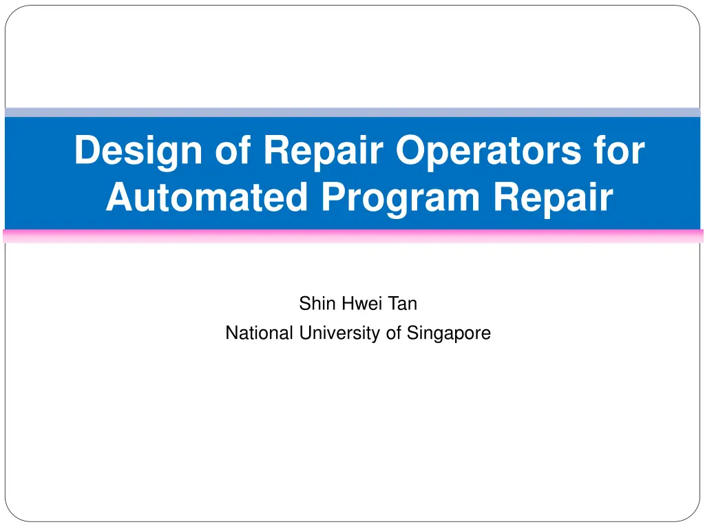 design of repair operators for automated program n.w