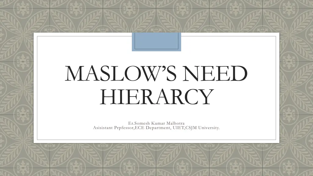 maslow s need hierarcy n.w