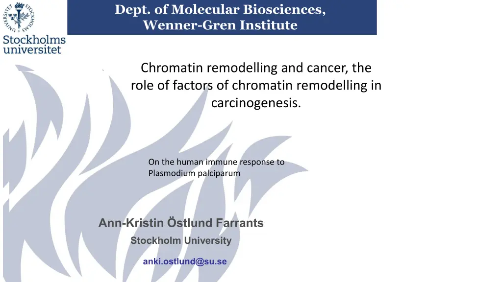 dept of molecular biosciences wenner gren n.w