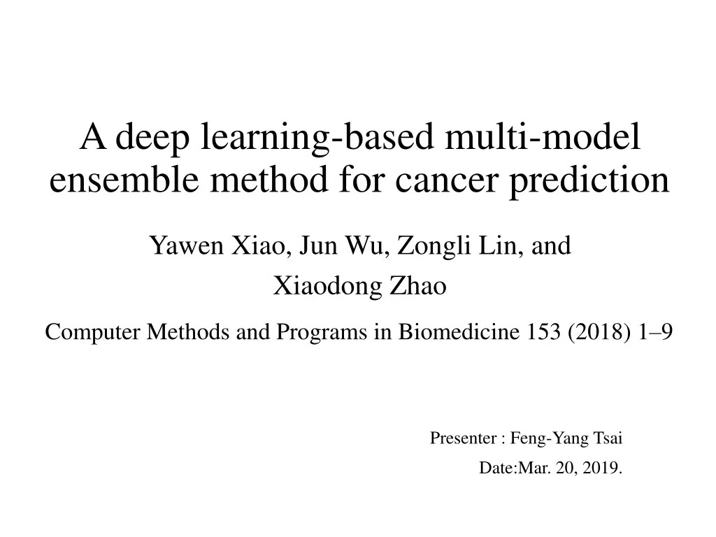 a deep learning based multi model ensemble method n.w