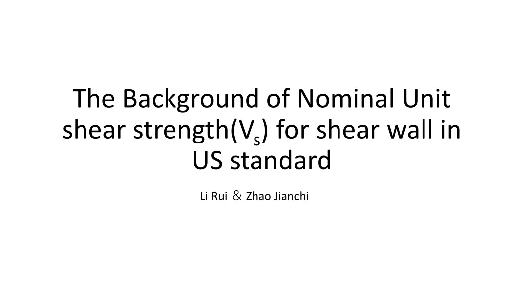 the background of nominal unit shear strength n.w