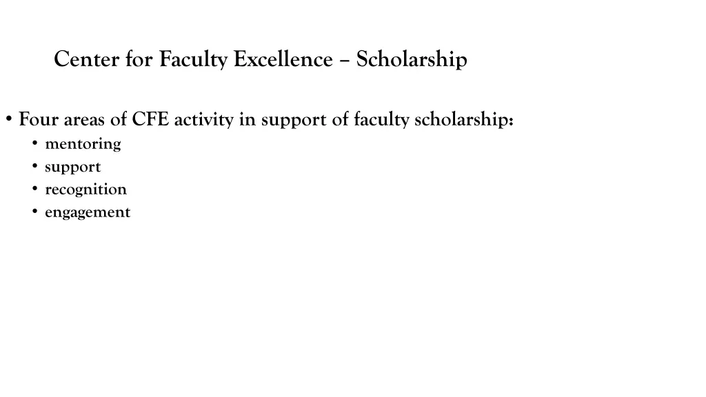 center for faculty excellence scholarship n.w
