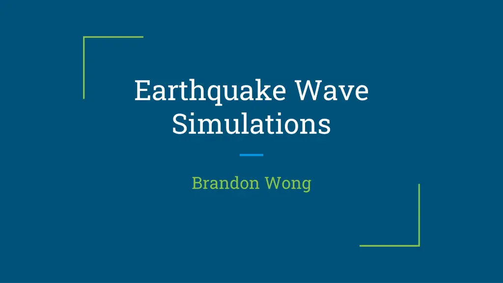 earthquake wave simulations n.w