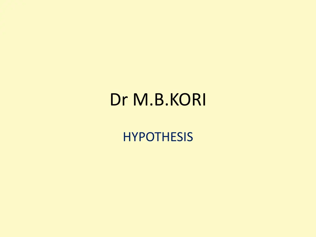 dr m b kori n.w