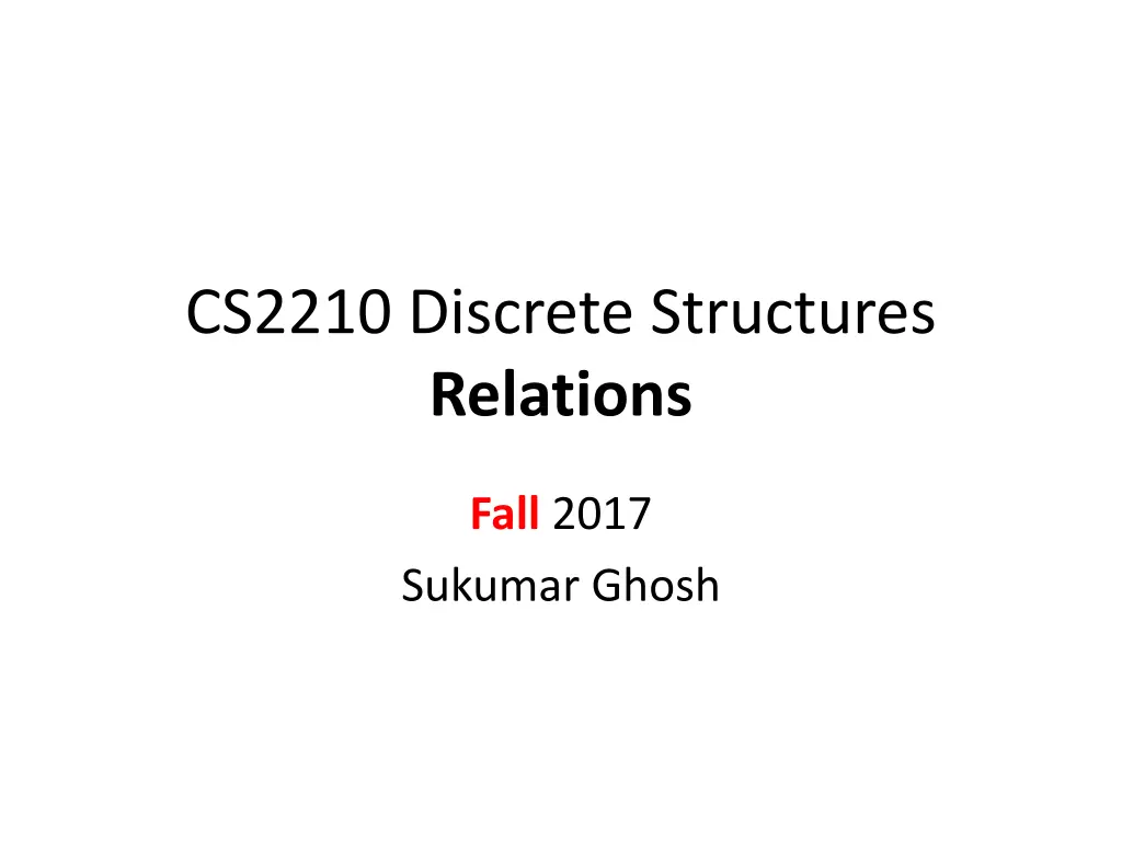 cs2210 discrete structures relations n.w