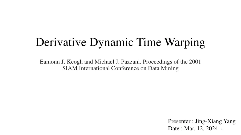 derivative dynamic time warping n.w