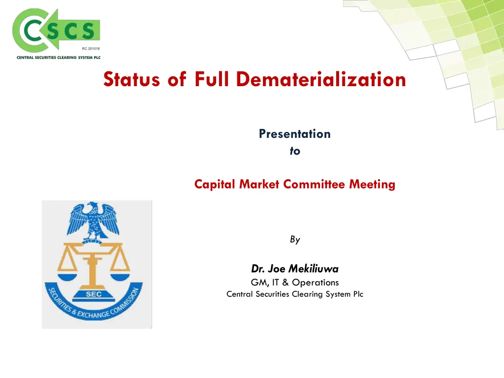 status of full dematerialization n.w