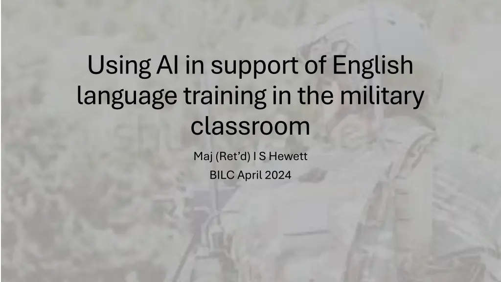 using ai in support of english language training n.w