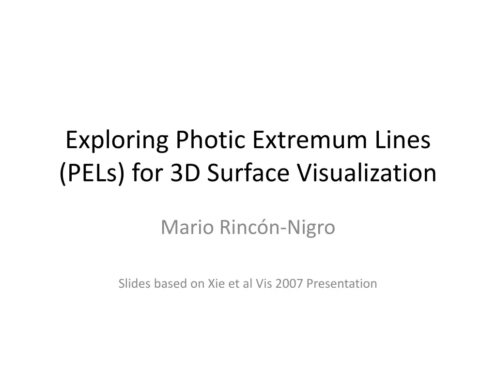 exploring photic extremum lines pels n.w