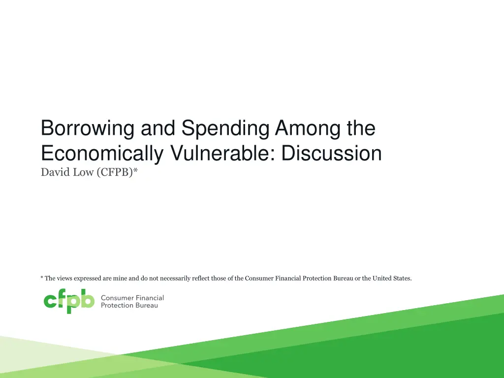 borrowing and spending among the economically n.w
