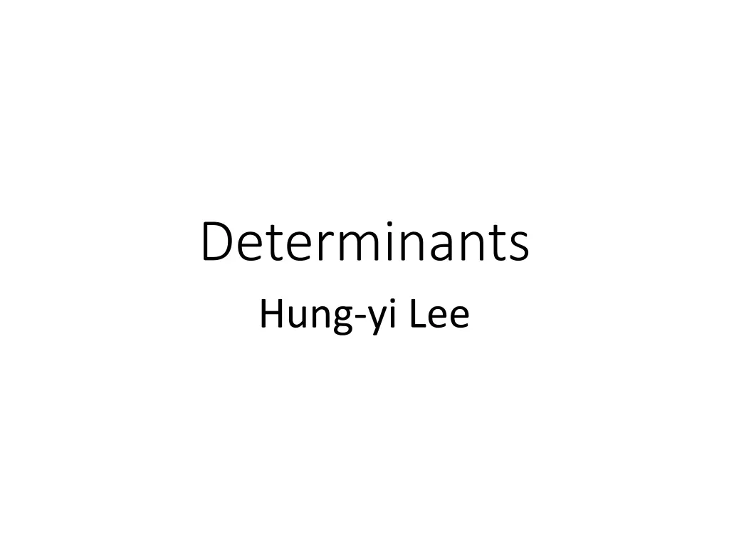 determinants hung yi lee n.w